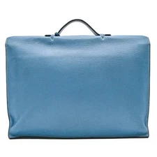 Hermes Sac a Depeche 40 Taurillon Clemence Briefcase Etoube Blue Jean Light Blue