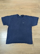 Vintage 90s Nike Plain Shirt Chest Logo XL Made In Mexico Blue