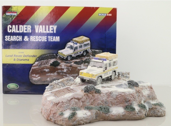CORGI DIORAMA CALDER VALLEY LAND ROVER DEFENDER SEARCH & RESCUE 1/43 CV1002