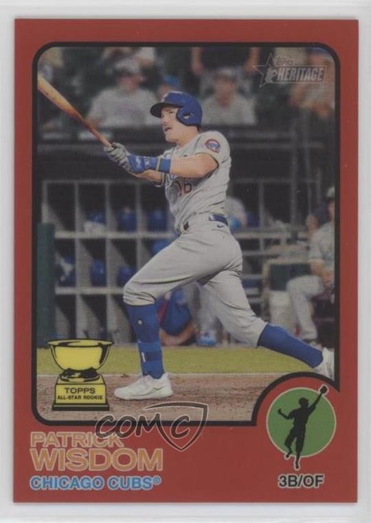 2022 Topps Heritage Chrome Red Border Refractor 420/573 Patrick Wisdom #276 10ua