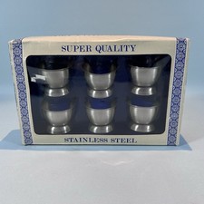 Vintage Stainless Steel Egg Cups Set of 6