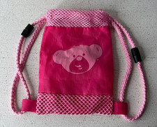 Build A Bear BAB Bear Accessory Pink Drawstring Bag Backpack EXCELLENT