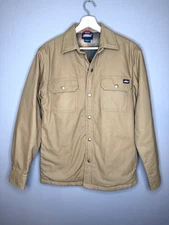 Genuine Dickies Mens Flannel Lined Canvas Shirt Jacket Small Outdoor Fall Cotton