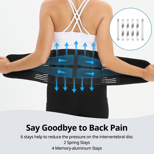 Back Waist Support Lower Lumbar Belt Brace Adjustable Pain Relief for Men Women - Picture 8 of 27
