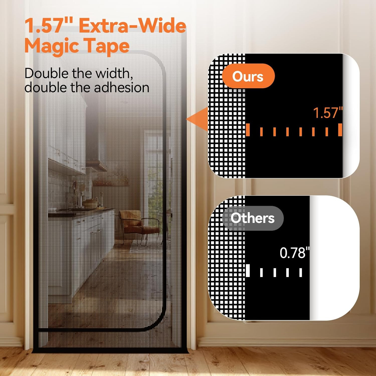 Cat Screen Door, Extra Tall Cat-Proof Mesh Gate, Fit Door Size 36'' X 82'', anti