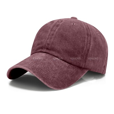 Dyed Washed Cotton New Plain Polo Style Baseball Ball Cap Hat Dad 2 Two Tone