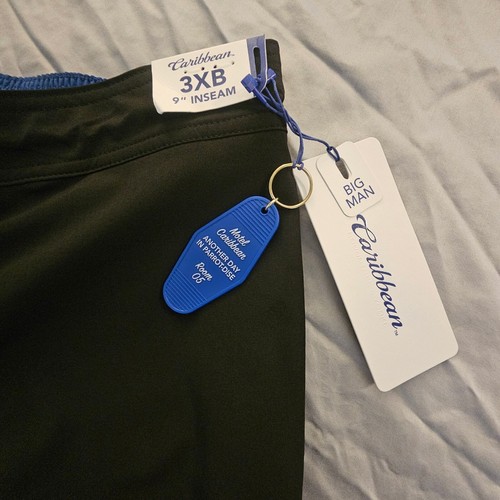 Roundtree Yorke Caribbean Board Style Drawstring Black Swim Shorts 3XB NWT L402 - Picture 5 of 6
