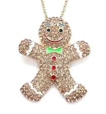 GINGERBREAD Man Christmas Pendant Necklace