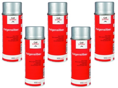 5x Spraydose 400ml CS 1K Felgen Silber Farbspray Glänzend Autolack Lackpoint !