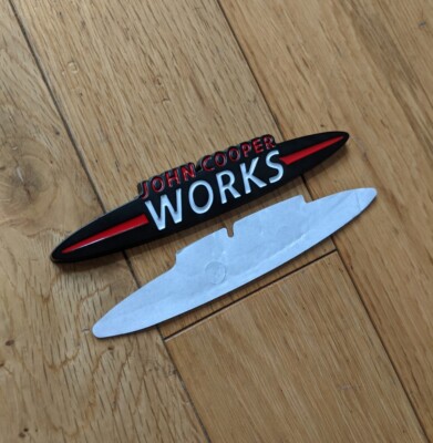 F57 MINI Cooper S JCW John Cooper Works Black Large Rear Badge 13.5cm