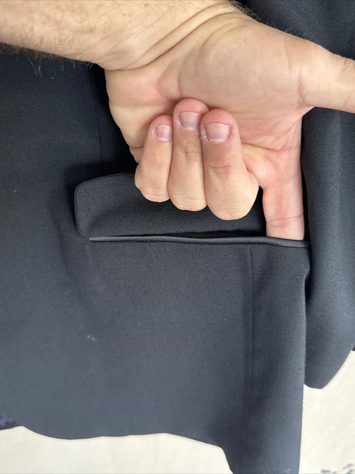 Bill Blass Black Wool Evening Wear 1 Button Tuxedo Suit Jacket Mens 44r miss BTN - Image 4 of 4