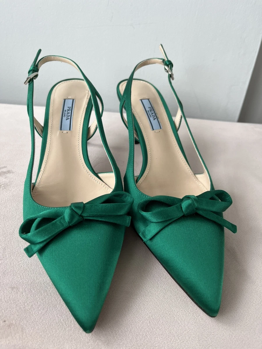 Green 2025 slingback heels