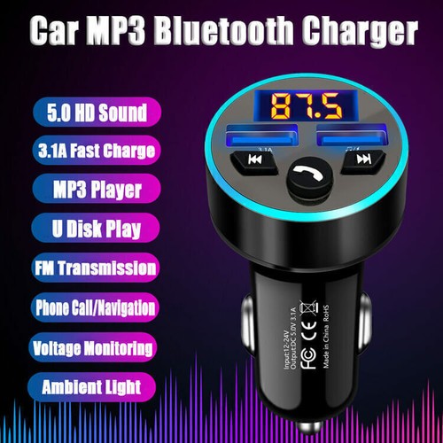 KFZ Bluetooth 5.0 FM Transmitter 2 USB 3.1 A Adapter Auto MP3 Player Ladegerät - Picture 3 of 11