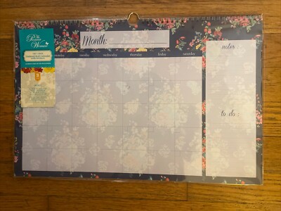 Pioneer Woman Fancy Flourish Undated Desktop/Wall Calendar  w/ Stickers