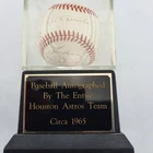 Signed Baseball Entire '65Houston Astros Autographed Baseball With Encased stand