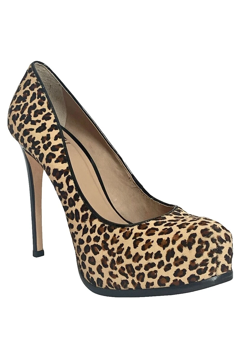 Tacones superiores de cuero con estampado animal patentado