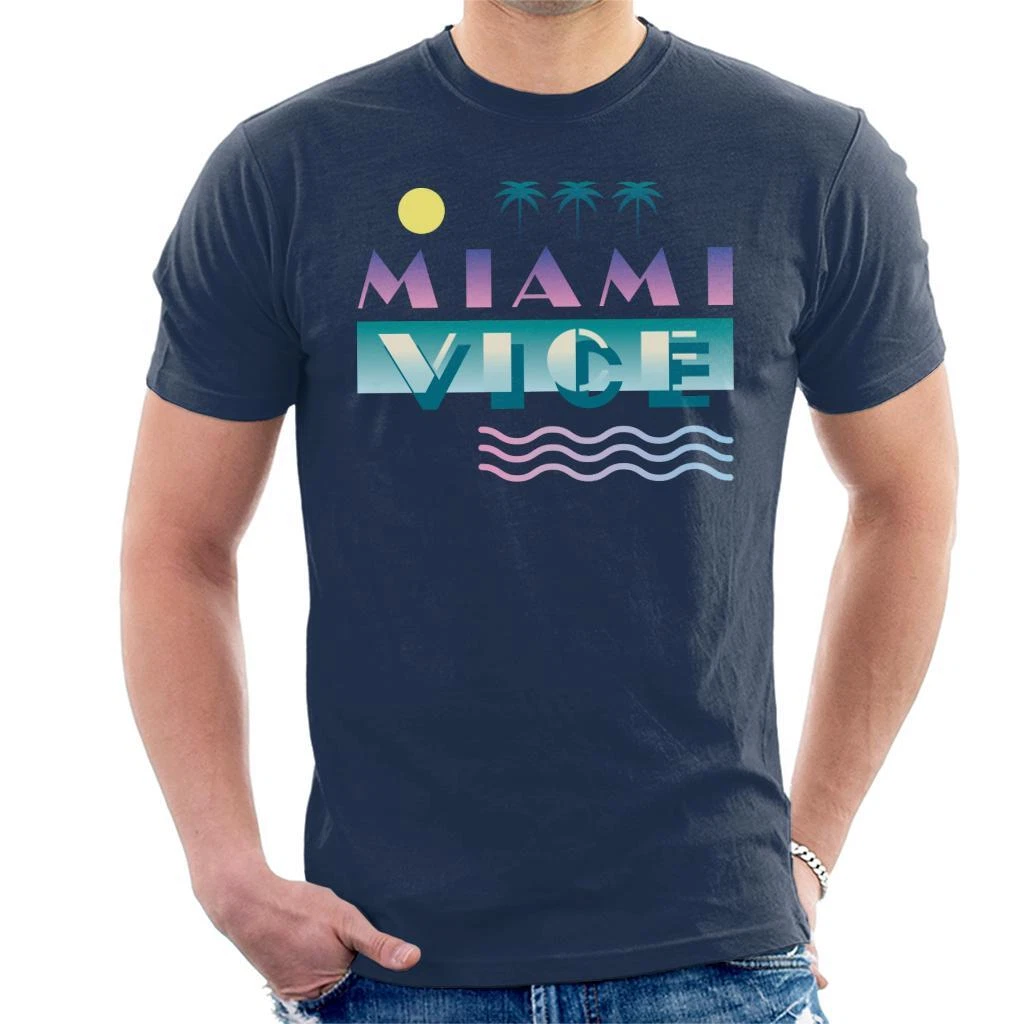 Miami Vice T-Shirt OG Logo Homme, Blanc, S Miami Vice T-Shirt OG Logo Homme, Blanc, S