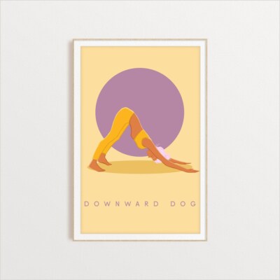 Downward Dog Pose Yoga poster Choose your Size