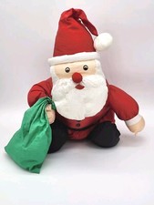 Vintage Christmas Puffy Parachute Santa Clause Nylon 18 Stuffed Plush 1990's