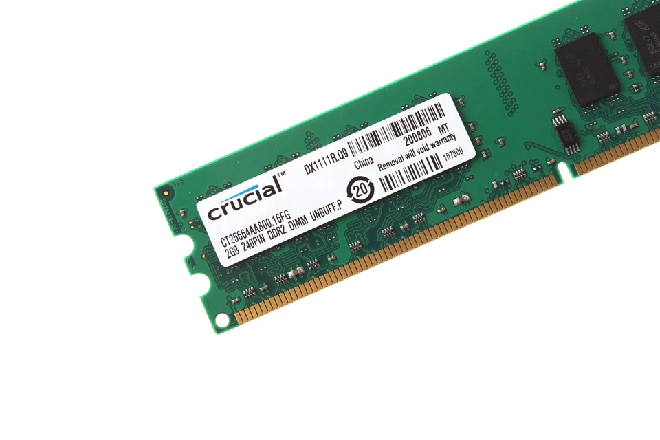 Crucial 10x 2GB 2Rx8 PC2-6400 DDR2 RAM 800Mhz 240Pin Memoria de Escritorio DIMM PC6400 Foto 4 de 4