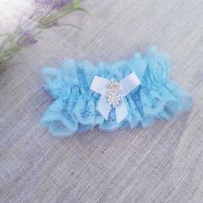 Wedding leg garter bridal leg band lace accessories light blue