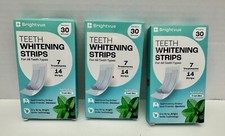 x3 Brightvue Teeth Whitening Strips Natural Fresh Mint 7 Treatments Per Box 2027