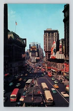Times Square New York City Aerial Street View Cars Buses Coca Cola Sign Postcard