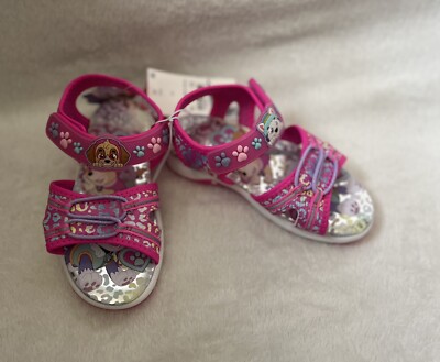 Paw Patrol Light Up Sandals Shoes Toddler Girls Sz 10 Pink