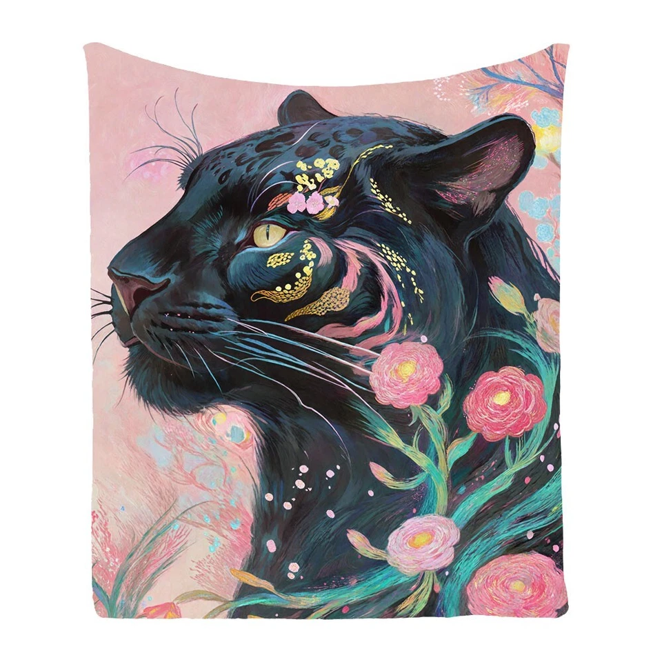 Leopard Panther Comfy Bedspread Sofa Couch Throw Blanket Holiday Birthday Gift - Image 2 of 4