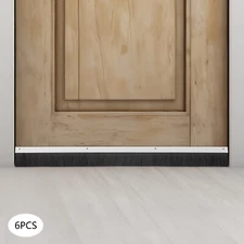 6 Pcs Aluminum Alloy Nylon Door Brush Sweep Seal Sliding Door Brush Seal Strip