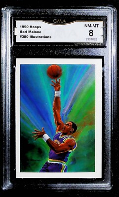 1990 Hoops #380 Karl Malone Illustrations GMA 8 | eBay