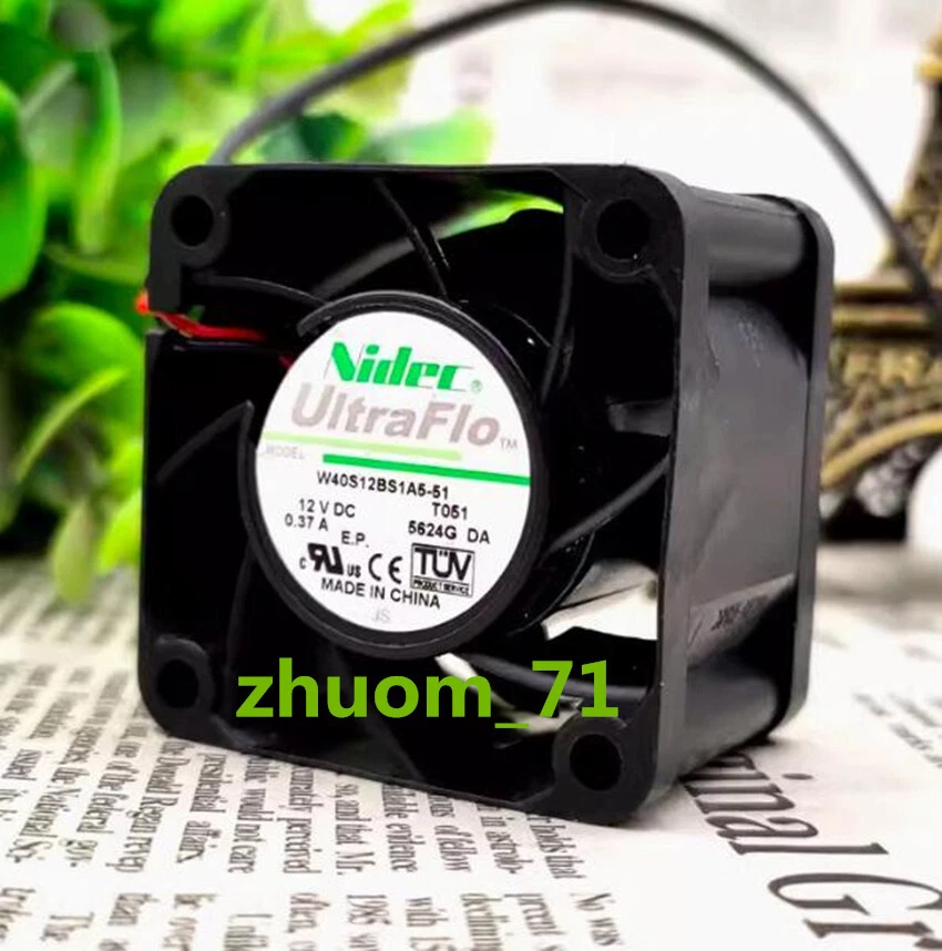 1PC NIDEC W40S12BS1A5-51 12V 0.37A 4028 4cm Switch server silent fan - Image 2 of 4