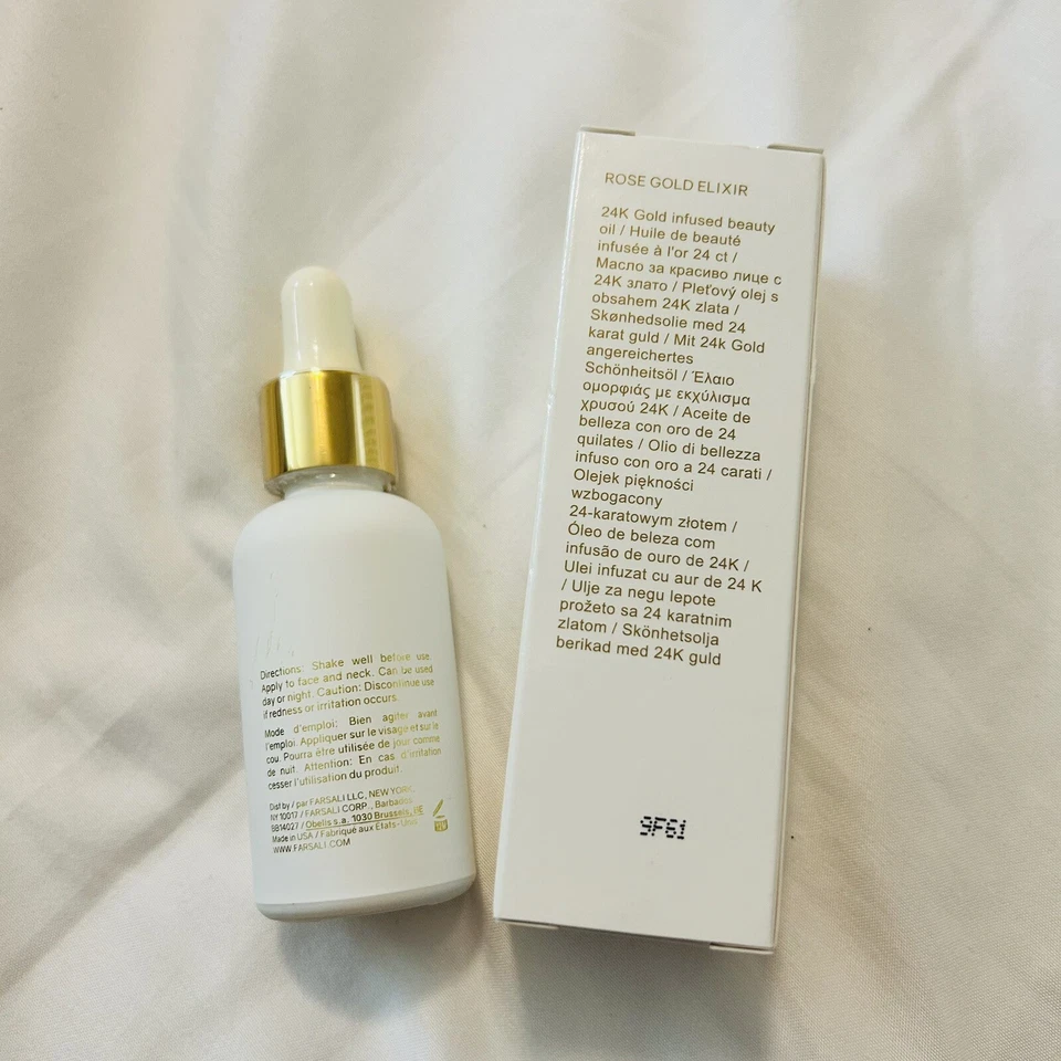 Farsali 💛 Rose Gold Elixir 24K Gold Infused Beauty Oil 1 Oz NIB - Sealed Bottle - Image 2 of 4