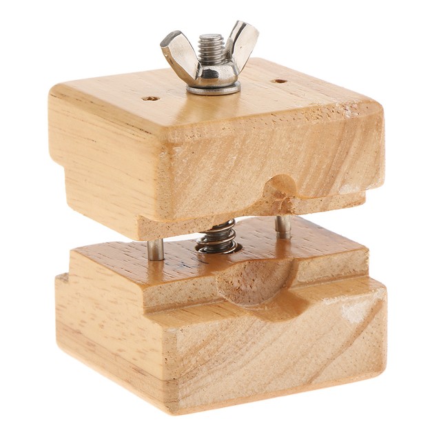 Wooden Clamp Tool Movement Adjustable Watch Holder Plastic 