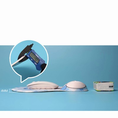 Kawaii Anime-3D-Mauspad Mit Handgelenkauflage – Ergonomisch, Rutschfest, In Blau (26x21 Cm)