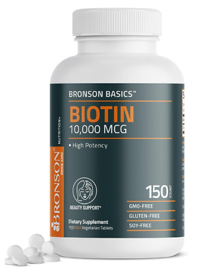 Biotin 10,000 MCG by Bronson - Supports Healthy Hair, Skin, Nails & Energy