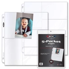 Pro 5-Pocket Photo Page (20 Count) | Archival Quality, Acid-Free | Photo Card...