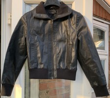Atmosphere Vintage Designer Women Black Biker Jacket Coat 12/40 Vgc