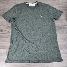 Abercrombie and Fitch Soft A And F Tee Mens M Green Heathered Shirt Sleeve Logo
