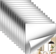 12 Pack Flexible Mirror Sheets 12X12 Inch Self Adhesive Non-Glass Mirror Tiles