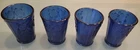 Vintage Anchor Hocking Mayfair Open Rose Cobalt Blue Juice Glasses Set of 4