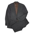 Suitsupply Lazio Suit 54 Wool Gray Striped Pants 44 Blazer 2 Piece