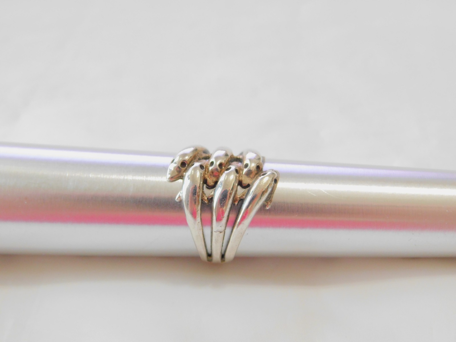 Sterling Silver Multi Row Dolphin Ring R1457 - image 10