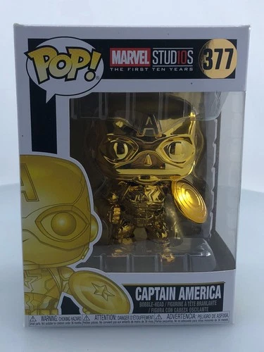 Funko POP! Marvel First 10 Years Captain America Gold #377 DAMAGED BOX