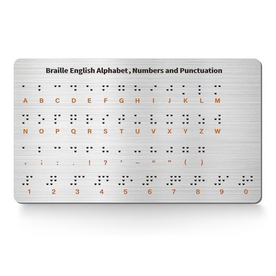 Braille Alphabet & Words Board with Sturdy Raised Dots, Braille Learning Tool...