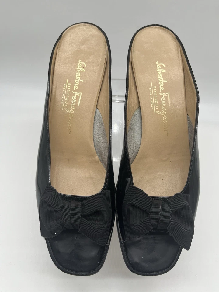 Sandalias sin cordones Salvador Ferragamo para mujer azules de tacón bajo, mulas talla 10 estrechas Foto 2 de 4