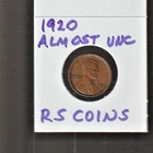 1920   AU    LINCOLN  CENT  ~ALMOST   UNCIRCULATED ~  RS COINS #14T  FREE SHIP