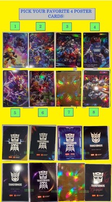 Transformers BLOKEES DEFENDER WAVE 1 2 3 OVERSIZED POSTER CARDS PICK ANY 4 OF 8