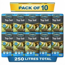 250L Topsoil 10x25L Bulk Bag Lawn Turf Grass Seed Beds Borders Mix