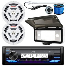 JVC KDX38MBS USB Receiver, 2x 6.5" White Speakers, Cover, Antenna, Wire, Remote